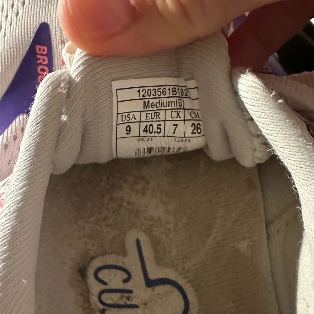 Brooks Women's Ghost 14 Running Sneakers Size 9 White Purple Coral - Picture 8 of 9